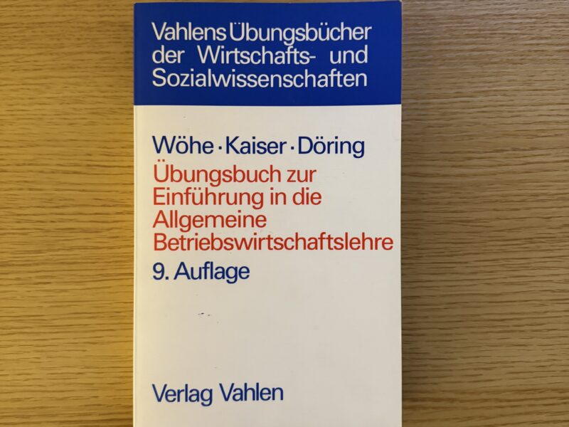 Buch „Übungsbuch zur Einführung in die Allgemeine Betriebwirtschaftslehre“