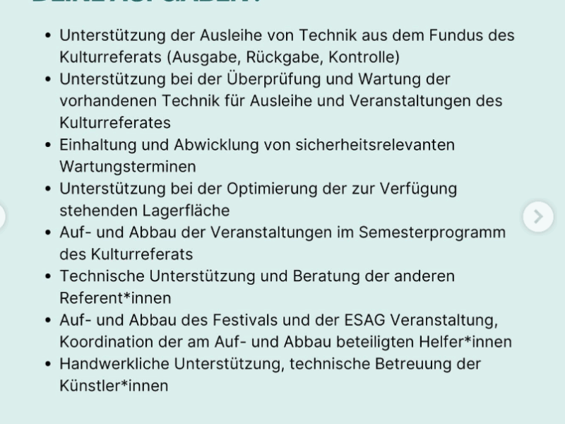 Technikstelle im Kulturreferat des AStAs der HHU