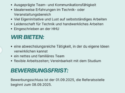 Technikstelle im Kulturreferat des AStAs der HHU