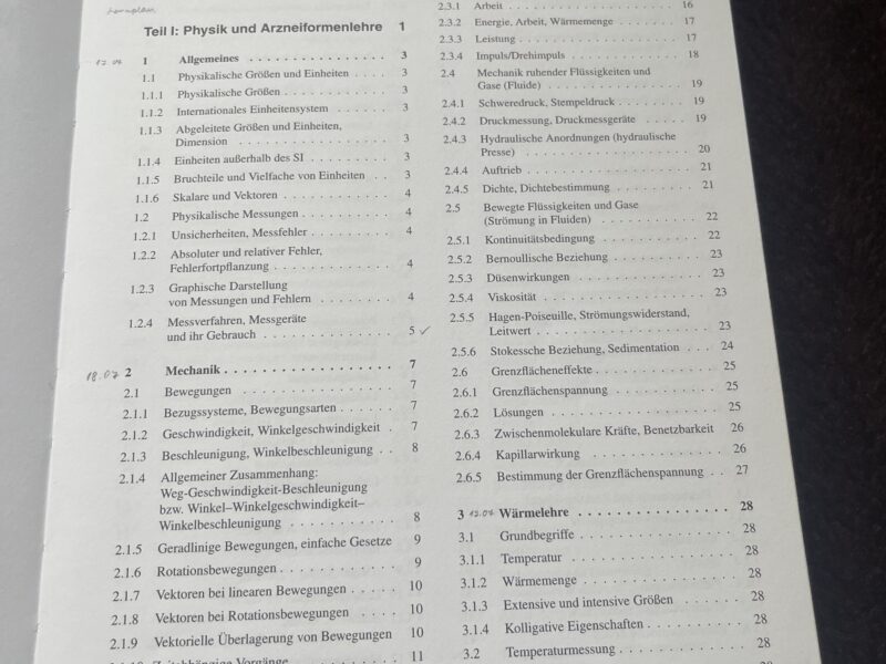Buch Physikalische Chemie und Arzneiformenlehre